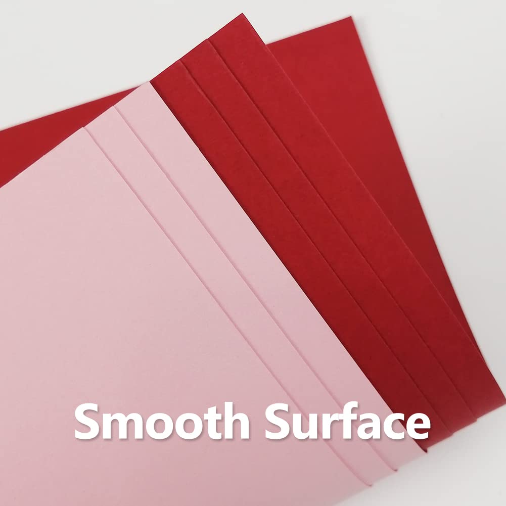 Valentine's Day Cardstock 100 Sheets - Red & Pink A4 Thick Paper (70lb Cover Weight) for DIY Crafts, Greeting Cards, Invitations, Scrapbooking, Posters | Perfect for Valentine's Gifts, School Projects & Party Decorations