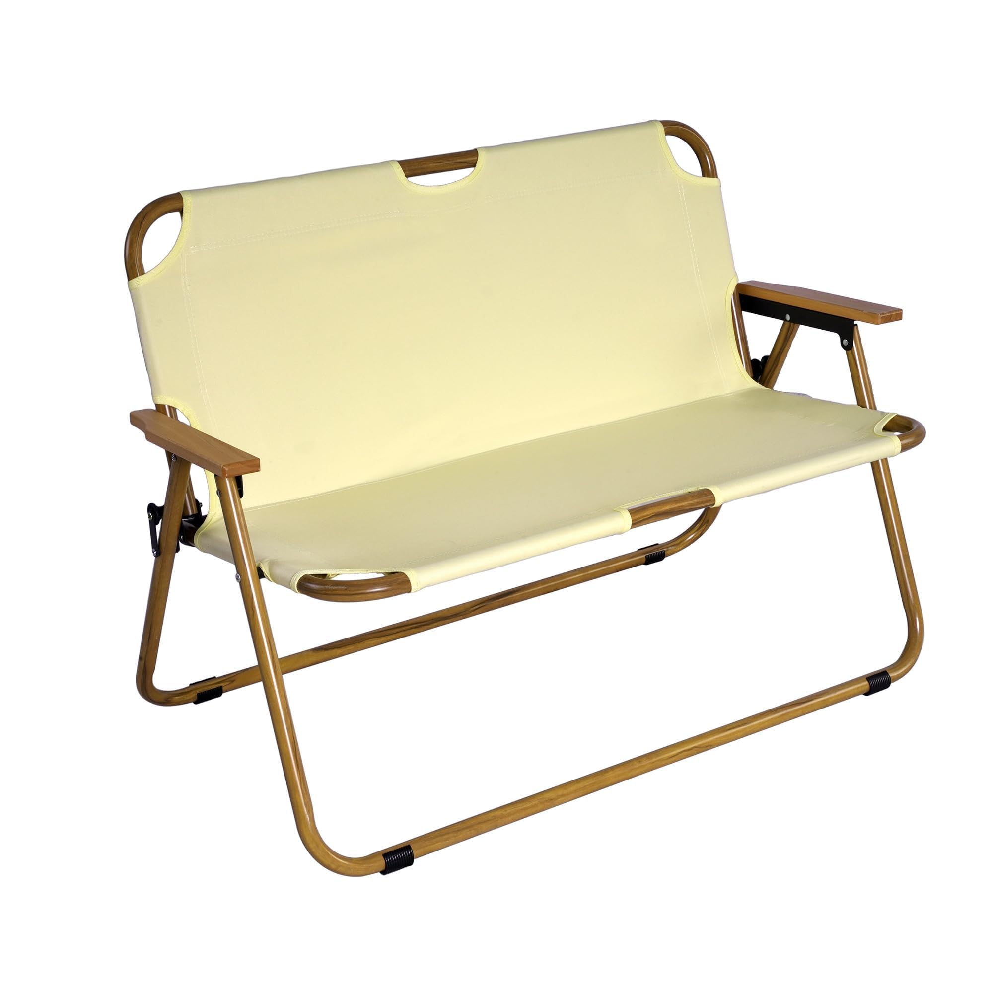 LUCKYERMORE 2-Person Folding Loveseat Camping Chair - Portable Aluminum Double Seat with Armrests for Outdoor, Beach, Picnic, Fishing & Travel | Compact Design for Indoor/Outdoor Use | Perfect for Couples, Camping Trips & Backyard Relaxation