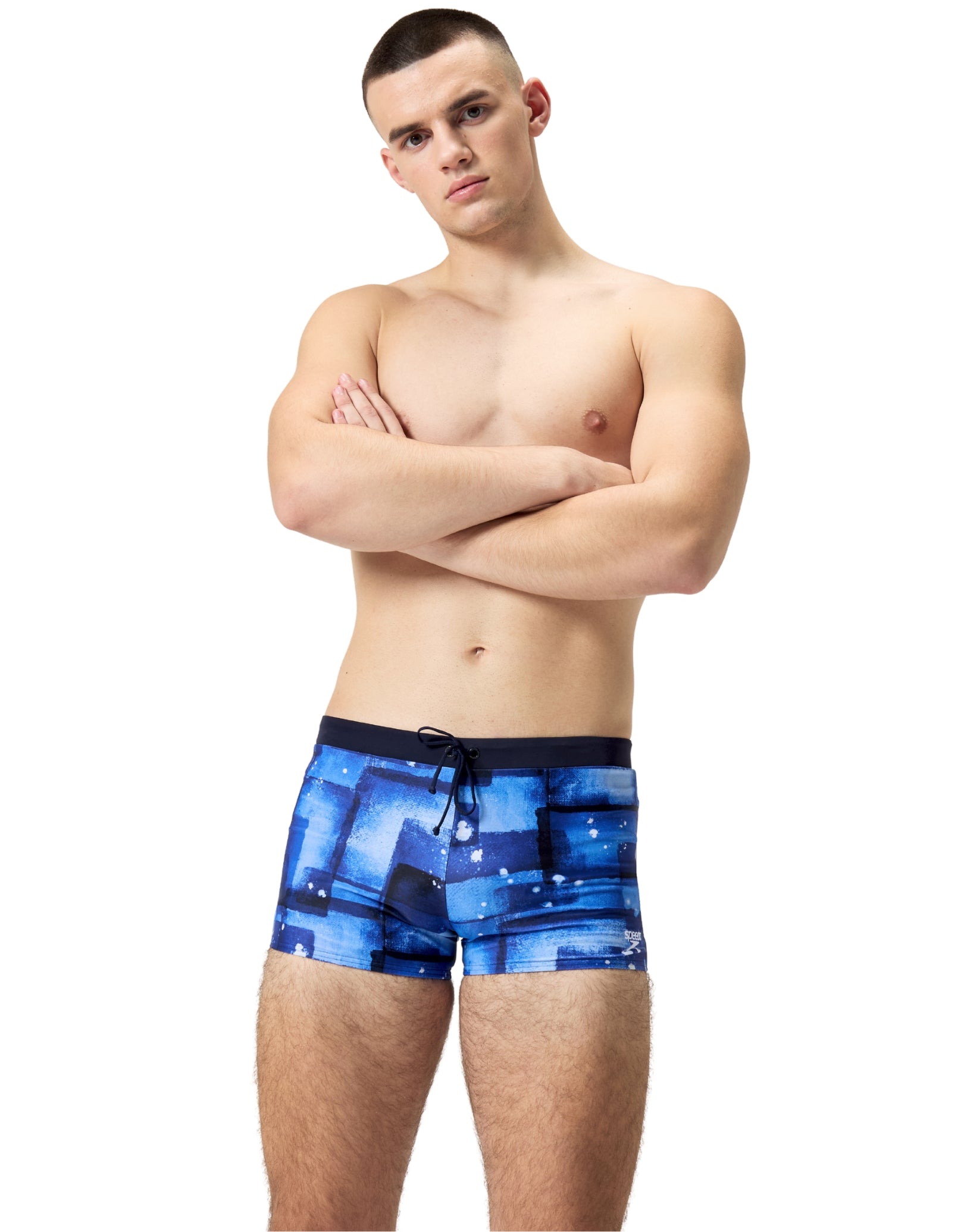 Valmilton Allover Aquashort Swim Trunks for Men - Quick Dry, Comfortable Blue/Navy Swim Shorts - Perfect for Beach, Pool & Water Sports