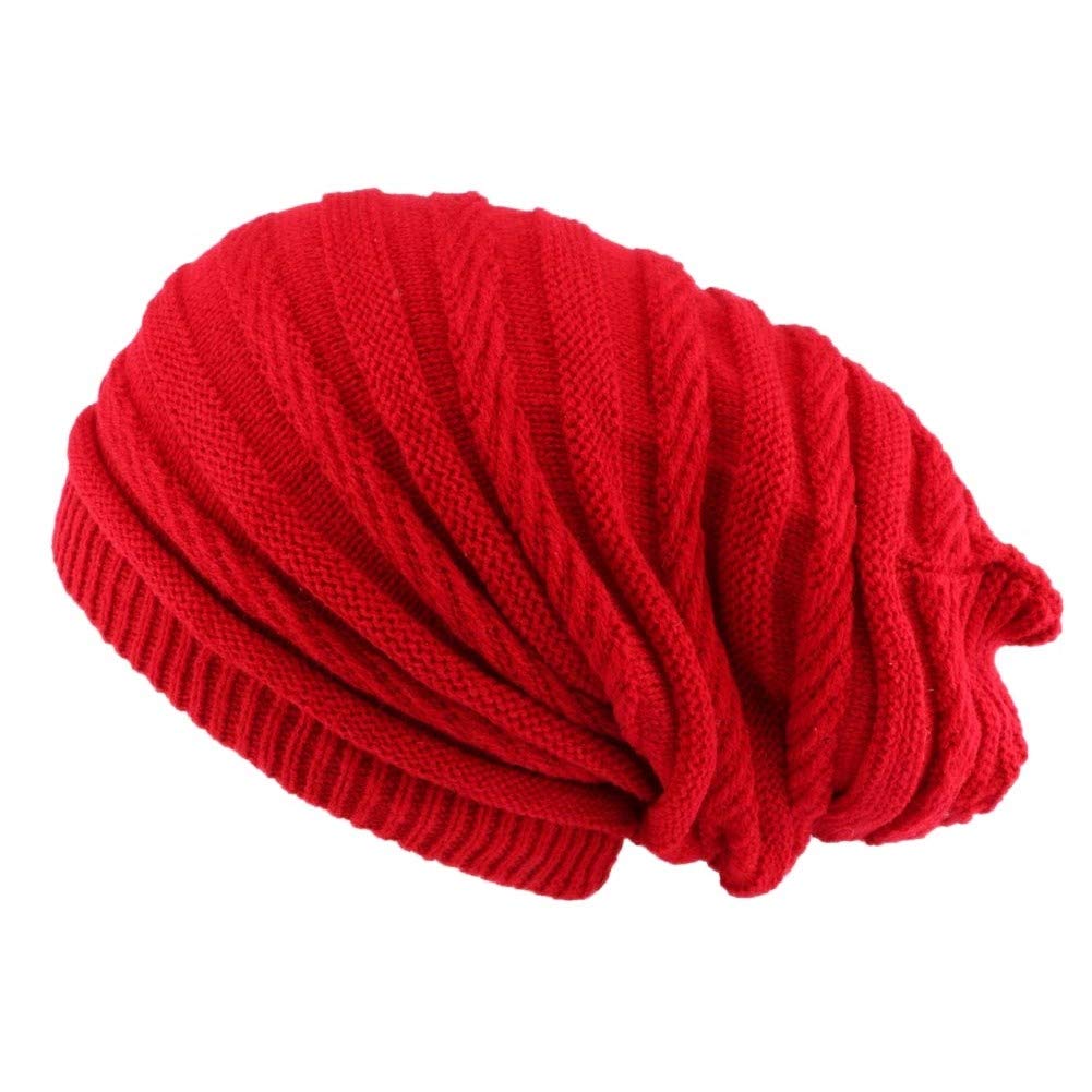 Nyls Création Rasta Beanie for Men - Long Red Knit Hat with Dreadlock Opening | Perfect for Winter, Outdoor Activities & Casual Streetwear