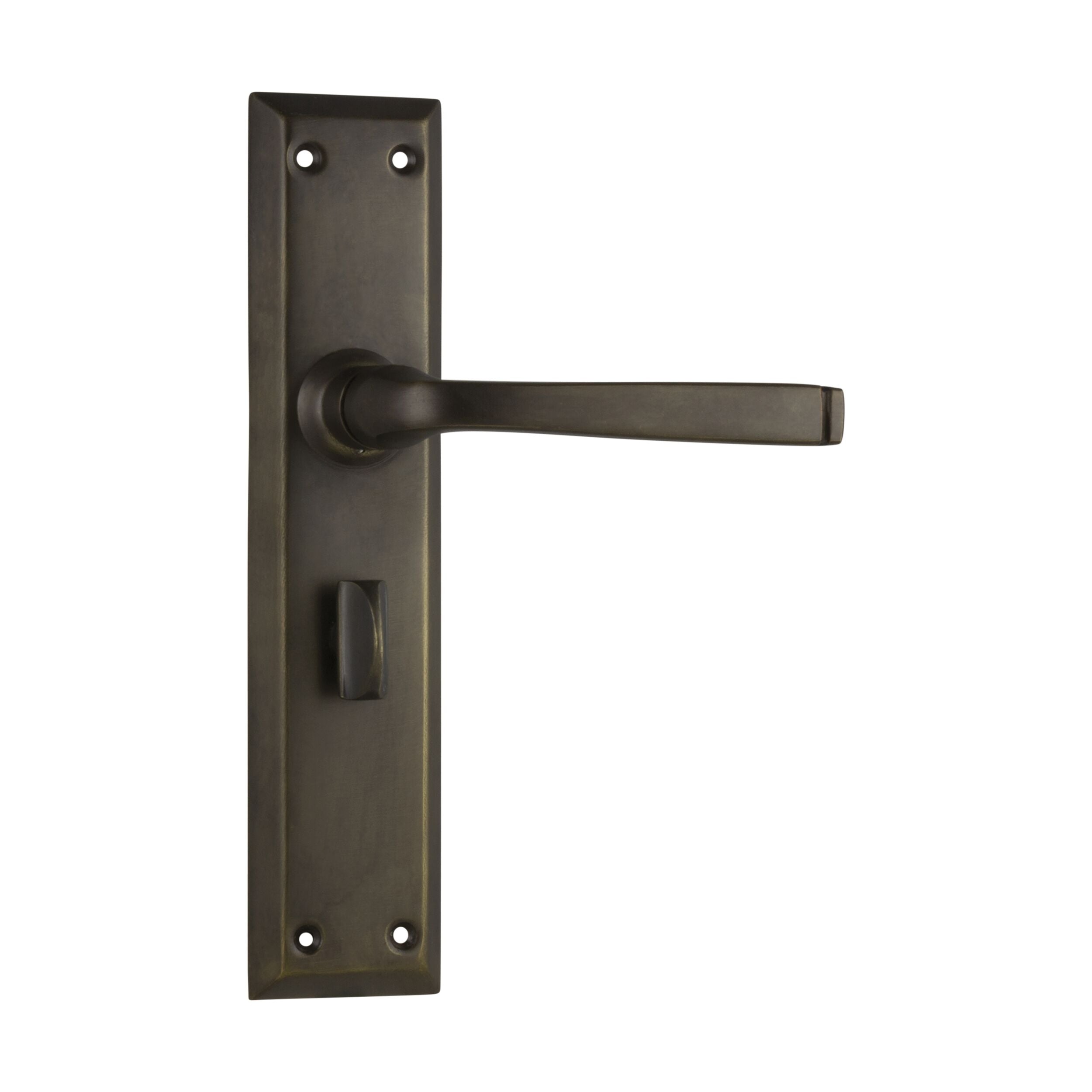 Antique Brass Door Lever Menton Privacy Pair - 225mm Height x 50mm Width x 75mm Projection - Perfect for Bedroom, Bathroom & Interior Doors