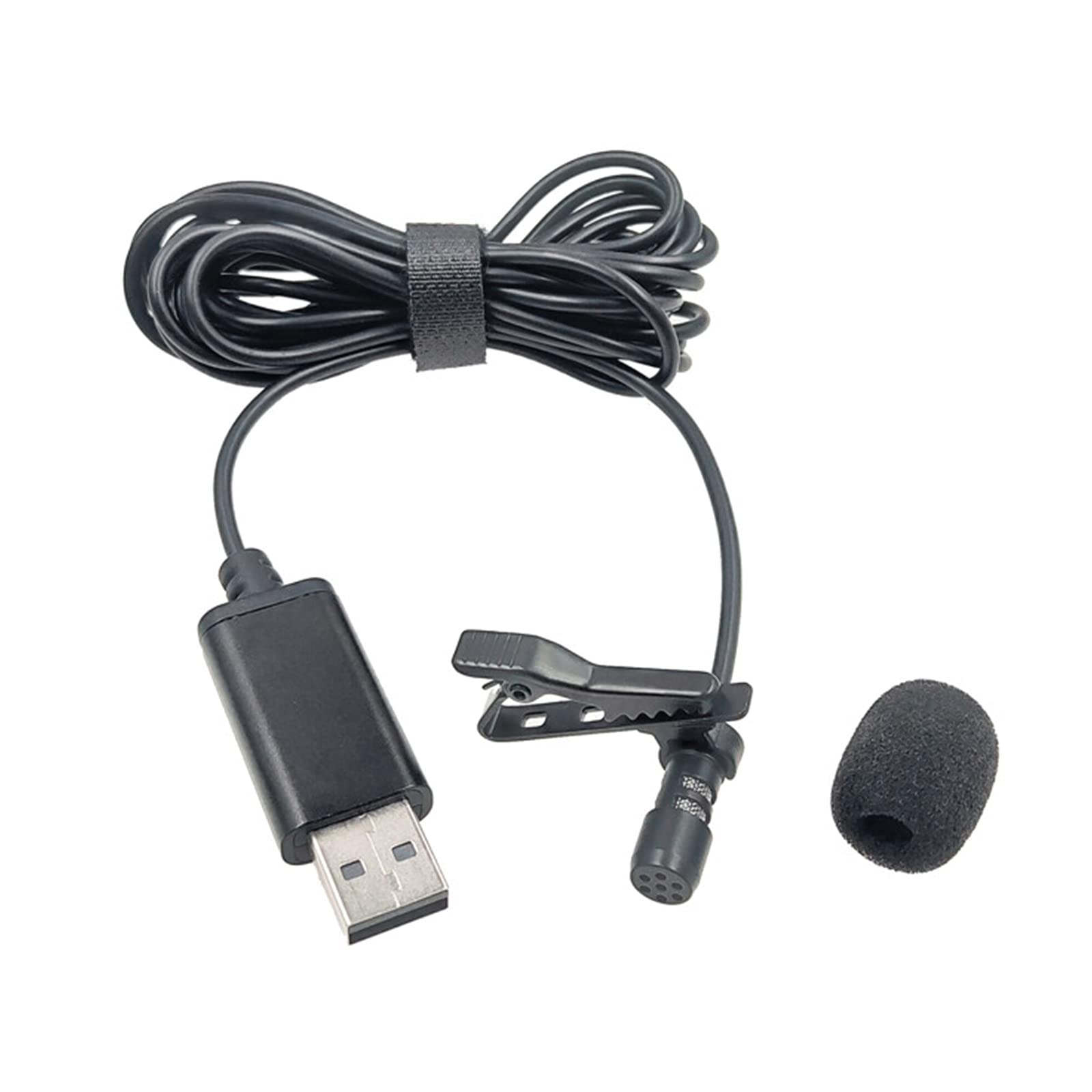 Portable USB Lapel Microphone for Laptop & PC - Clip-On External Mic for Podcasting, Streaming, Video Conferencing & Online Classes