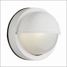 TRANS GLOBE Lighting TG4121 BK 8-Inch Black Bulkhead Outdoor Post Light - Weatherproof Exterior Wall Light for Porch, Garage, Garden, and Patio Lighting