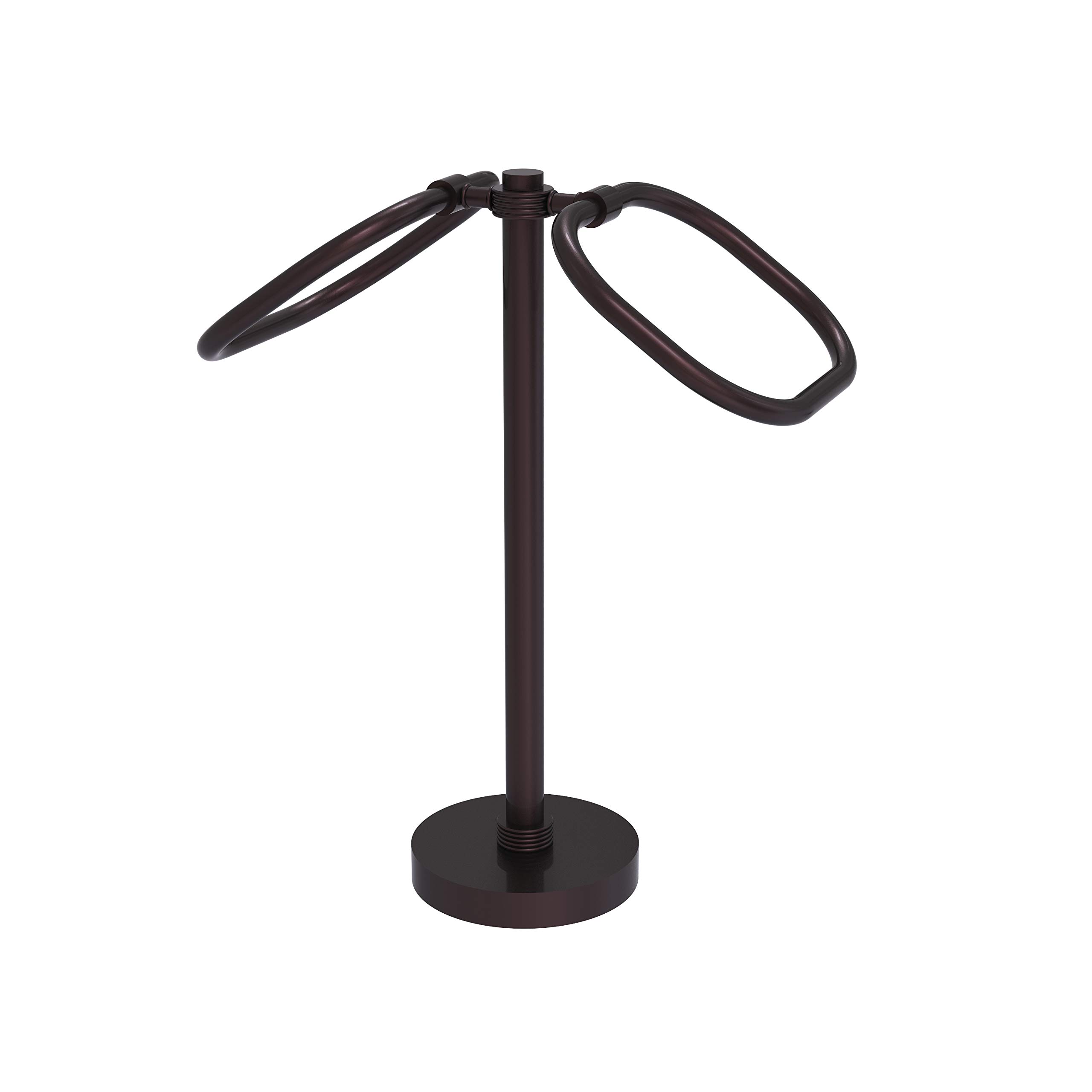Allied Brass TB-20G Antique Bronze Oval 2-Ring Guest Towel Holder - Perfect for Bathroom, Powder Room & Guest House Decor