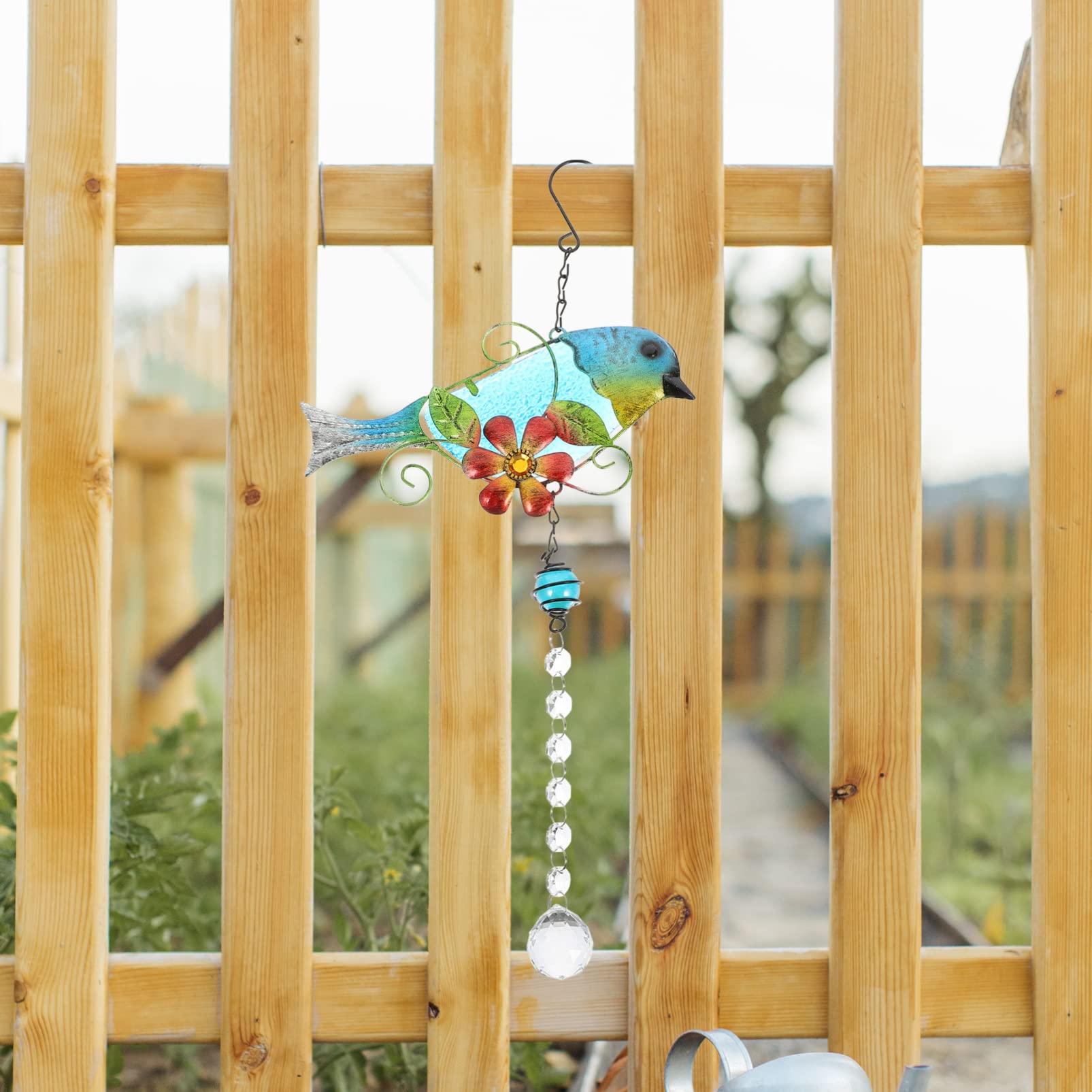Crystal Hanging Bird Prism Chandelier - Stained Glass Window Pendants with Flying Bird Figurines for Home Decor | Perfect for Living Room, Bedroom & Garden Sun Catchers