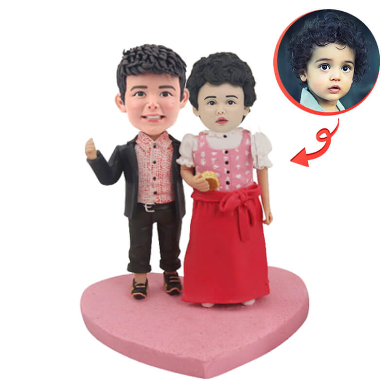 Custom Personalized Brother and Sister Bobbleheads - Unique Couple Gift for Anniversaries, Weddings, Valentine's Day - Fun Home & Office Desk Decor