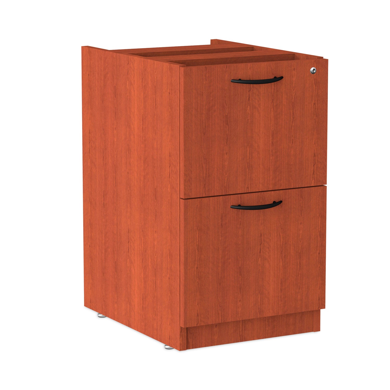 Alera Valencia Series Full Pedestal File Cabinet - Left or Right Opening, 2 Drawers for Legal/Letter Size Files, Medium Cherry Finish, 15.63
