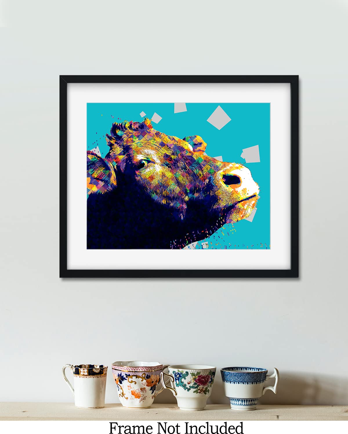 Vibrant Cow Wall Art - Farmhouse Decor for Kitchen & Living Room