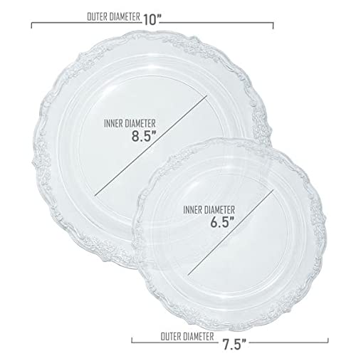 Elegant Clear Disposable Plastic Plates - 10