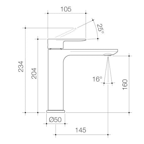 Caroma Urbane II Lead-Free Mid Tower Basin Mixer in Brushed Nickel - Modern Bathroom Faucet for Vanity Sinks & Powder Rooms