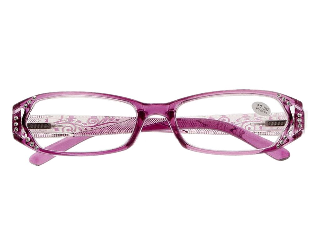 Stylish Rhinestone Flower Spring Hinge Reading Glasses for Women - Perfect for Reading, Working & Fashion Accessories