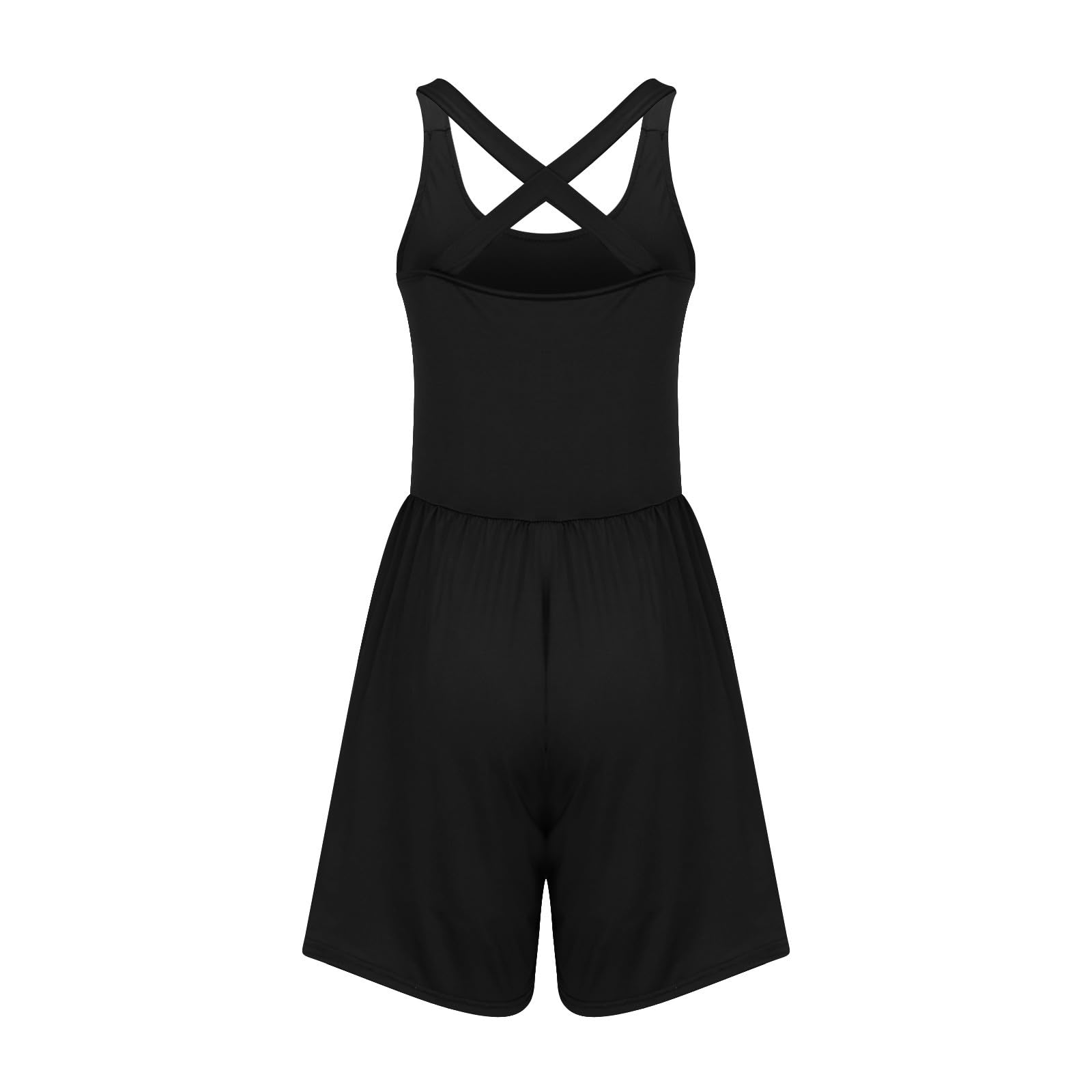 Trendy Women's Summer Jumpsuits - Loose Fit Casual Short Rompers for Workout, Sports & Running | Quick-Dry Backless Design | Perfect for Gym, Beach & Outdoor Activities