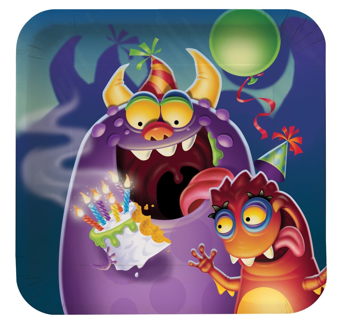 Monster Mania 8 Inch Party Plates - Fun Halloween Birthday Party Supplies for Kids & Adults - Perfect for Themed Decorations, Celebrations, and Events