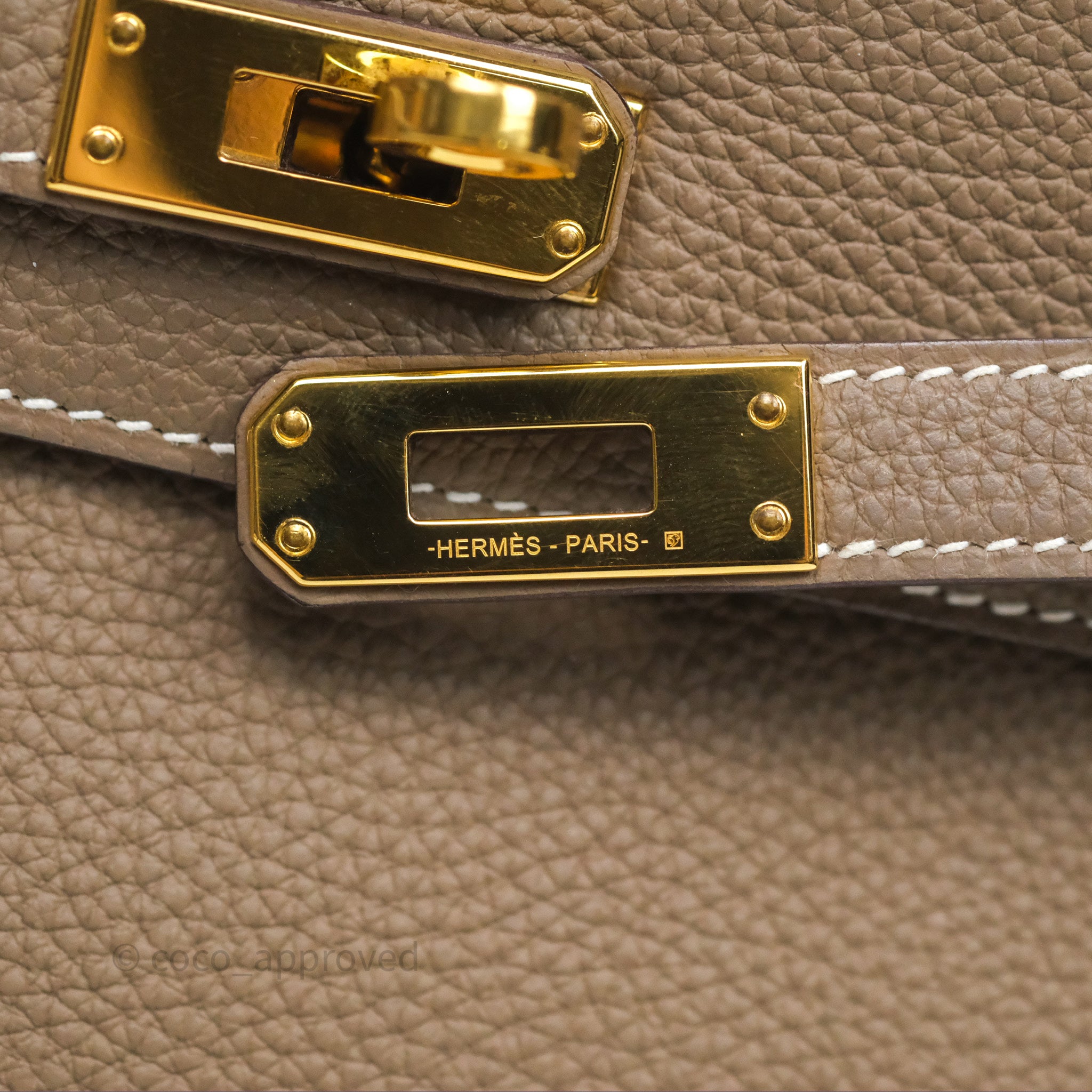 Authentic Hermès Retourne Kelly 25 Bag in Etoupe Togo Leather with Gold Hardware - Luxury Handbag for Women | Perfect for Work, Travel & Special Occasions