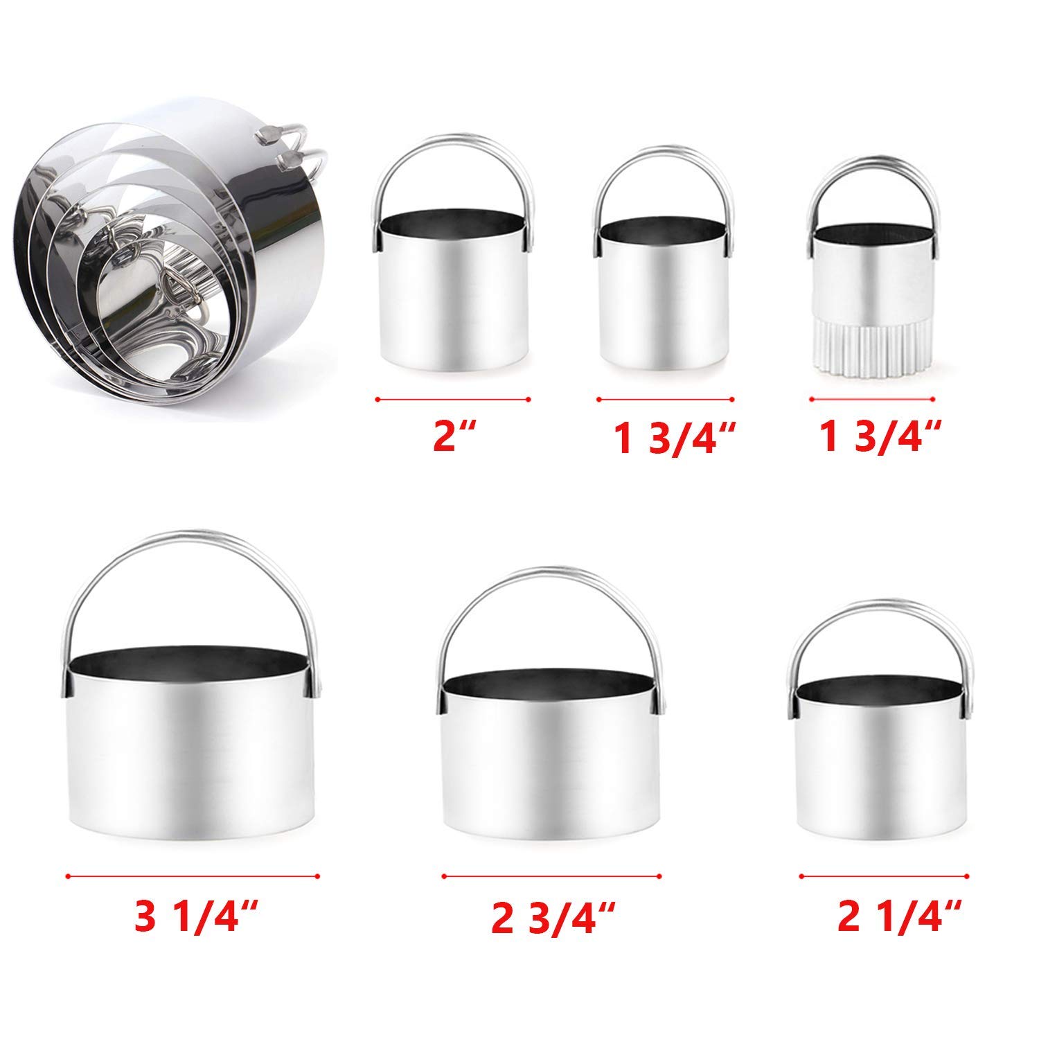 Premium Stainless Steel Biscuit & Pastry Cutter Set - Professional Dough Blender Baking Tools for Cookies, Pies & Pastries - Ideal for Home Bakers & Commercial Kitchens