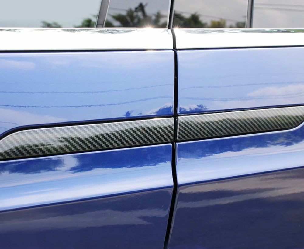 4-Piece Carbon Fiber Side Door Push Handle Cover Trims for 2015+ Tesla Model X - Premium Interior Accessories for Enhanced Style & Protection (Perfect for Car Enthusiasts & Daily Commuters)