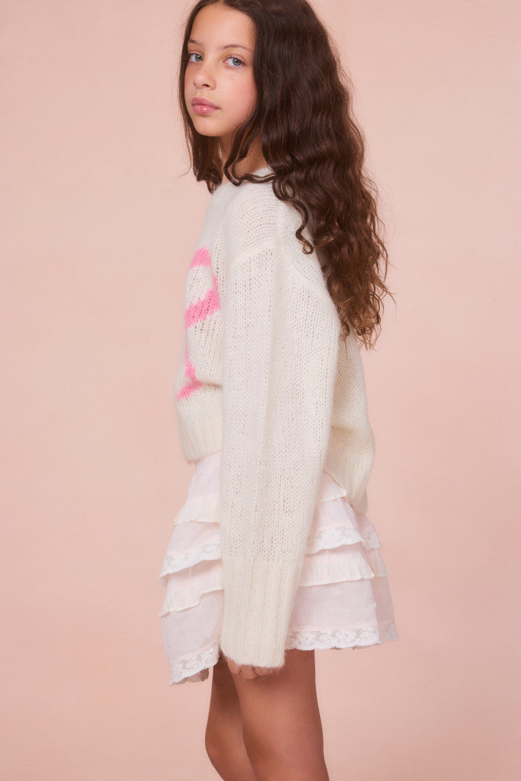 Girls Amya Wool Bow Pullover Sweater - Soft & Warm Winter Knitwear for Kids - Perfect for School, Holidays & Family Outings