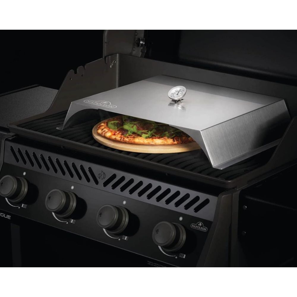 Napoleon 71200 Stainless Steel Gas Grill Pizza Oven Attachment - Perfect for Outdoor Cooking, Backyard BBQs, and Gourmet Pizza Making
