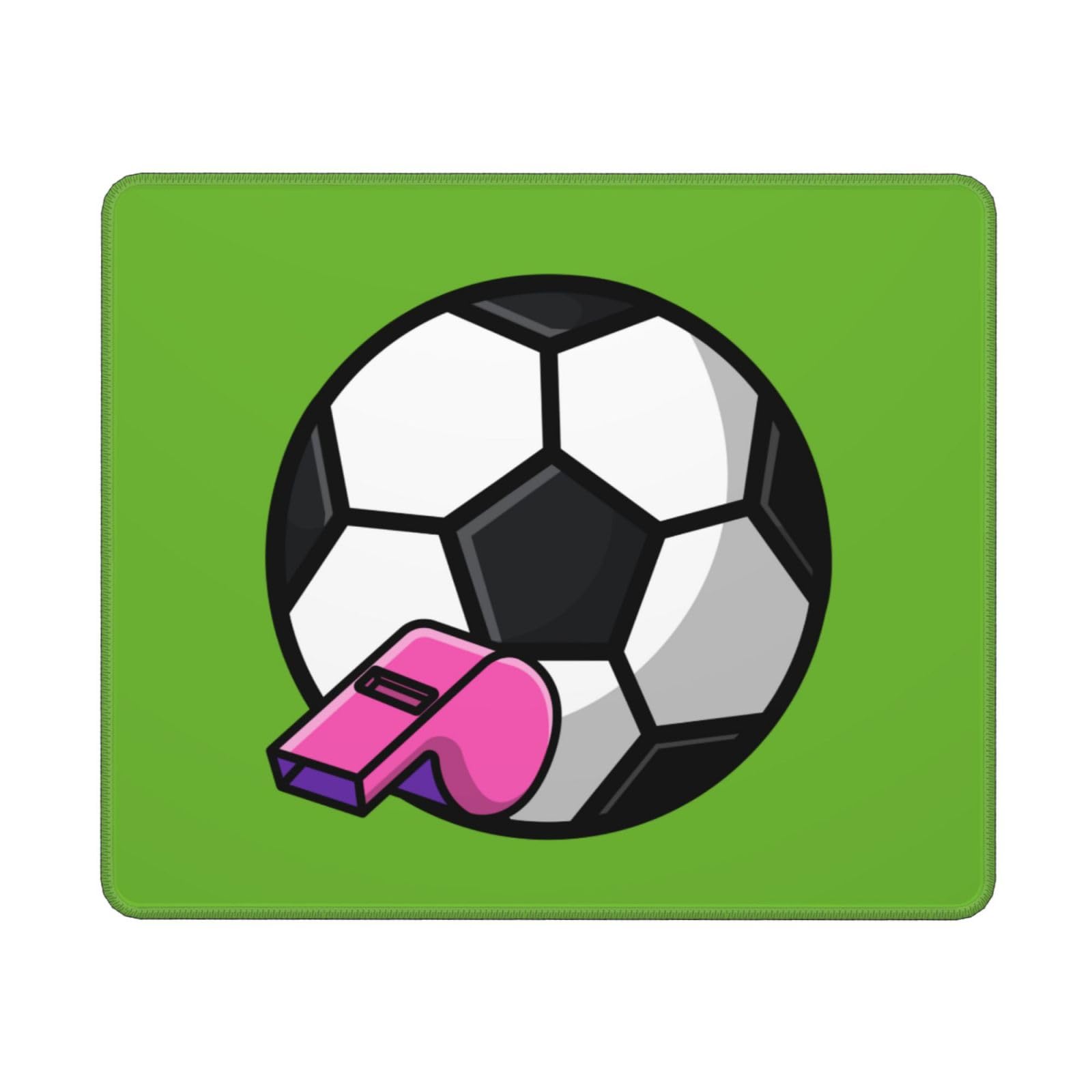 Waterproof Non-Slip Rubber Base Football & Whistle Mouse Pad - 10x12 Inch Gaming & Office Mousepad for PC/Laptop - Perfect for Sports Enthusiasts and Referees