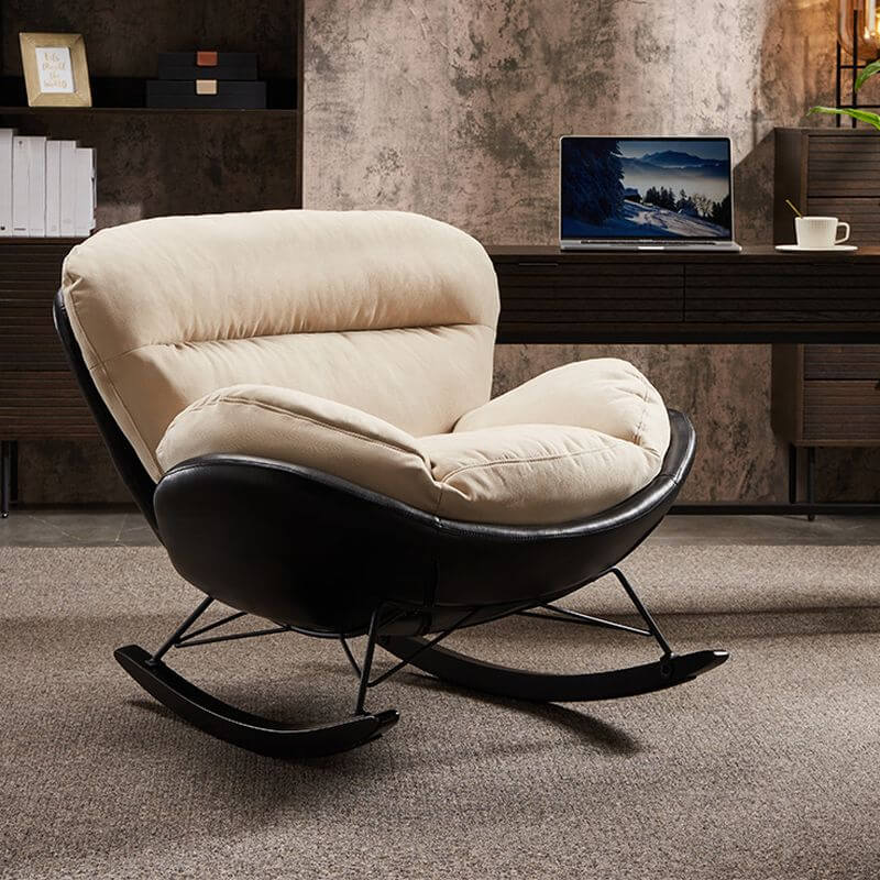 Stylish Upholstered Rocking Accent Chair with Comfortable Cushion - Perfect for Living Room, Nursery & Reading Nook