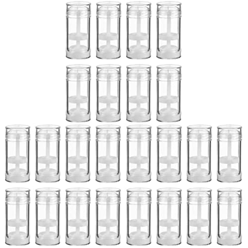 Healifty 24 Pack Clear Empty Deodorant Containers - Refillable Plastic Deodorant Bottles & Tubes for DIY, Travel, and Home Use