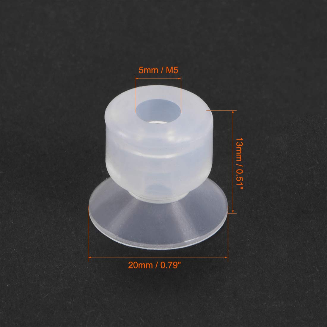 uxcell 20mm Diameter M5 Joint Silicone Vacuum Pneumatic Suction Cups - Perfect for Glass Handling, Robotics, and Industrial Automation Applications