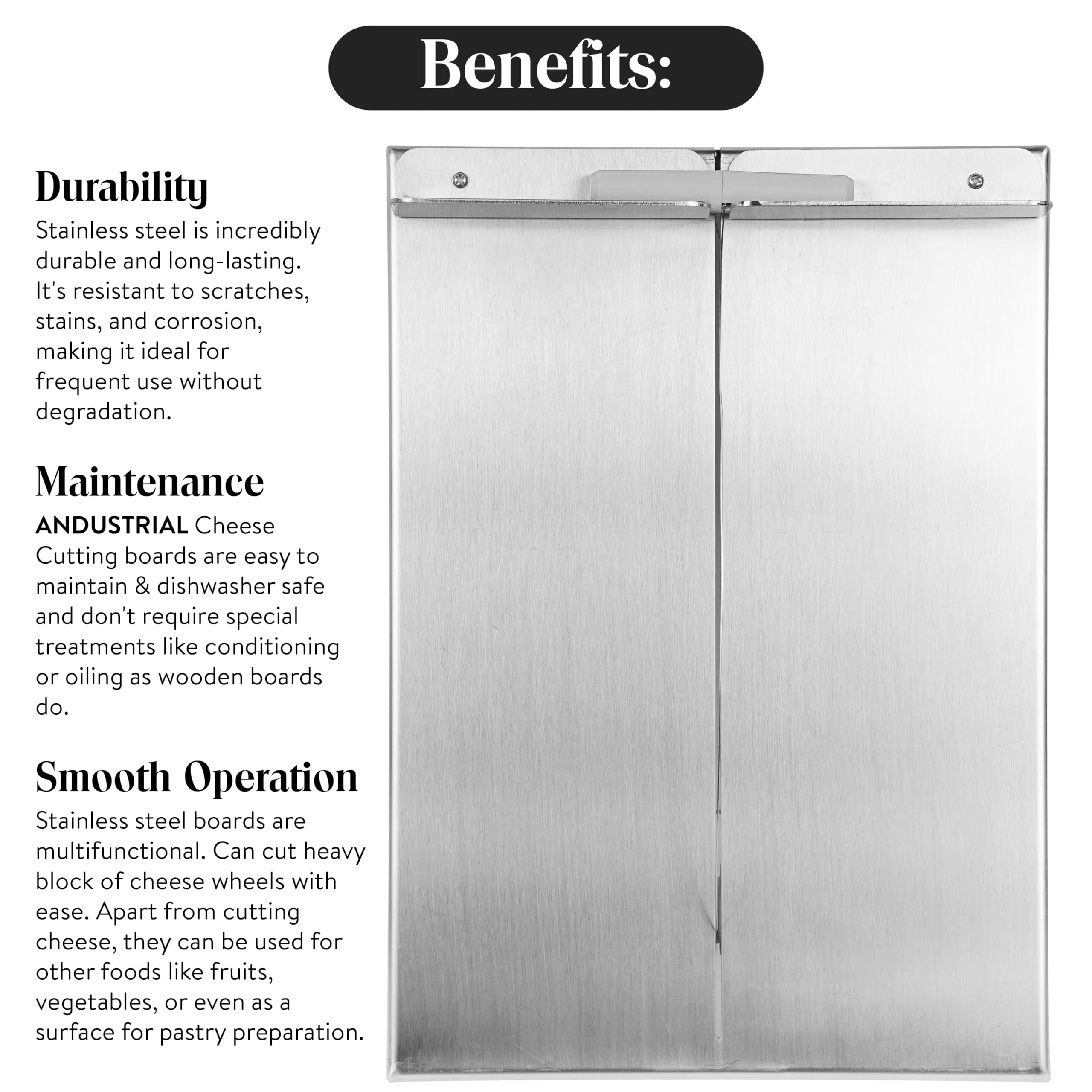 Premium Stainless Steel Cheese Cutting Board Set - 24