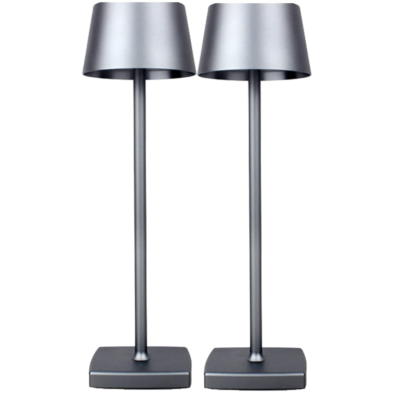 Rechargeable LED Cordless Table Lamp - 5200mAh Battery Operated Touch Dimmable Desk Light, Portable Mini Bedside Lamp for Bedroom, Nightstand, Outdoor, Restaurant, Garden & Bar Use (Grey)