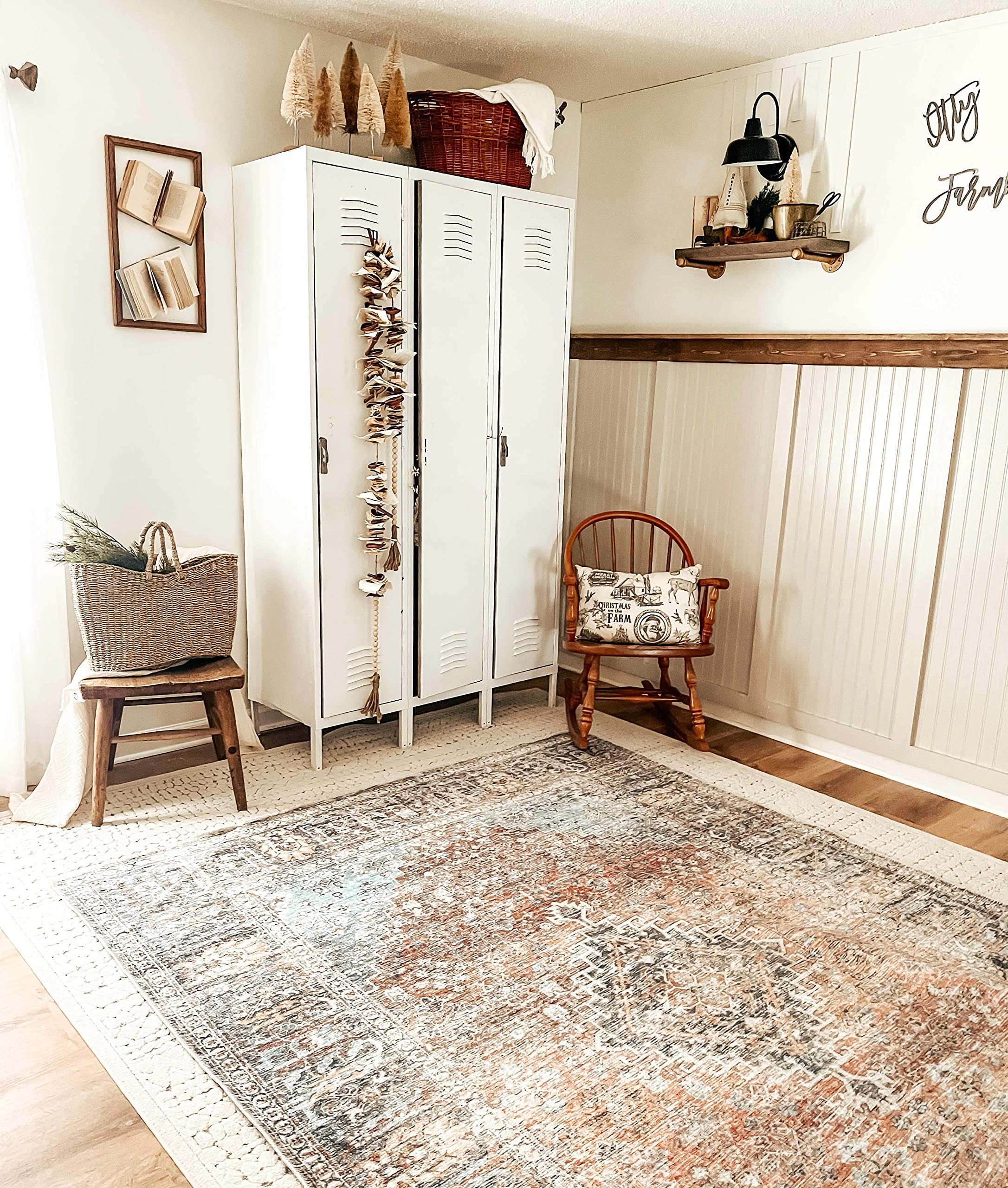 Machine Washable Oriental Area Rug - Hauteloom Holli HOL Series Traditional Carpet for Living Room & Kitchen - Purple, Pink, Green 6'7