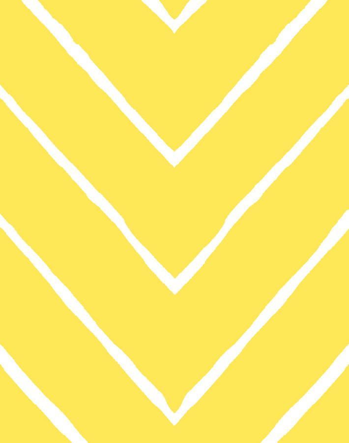 Frances Chevron Wallpaper by Wallshoppe - Daffodil Yellow Geometric Pattern Peel & Stick Wallpaper for Bedroom, Living Room, and Nursery Decor