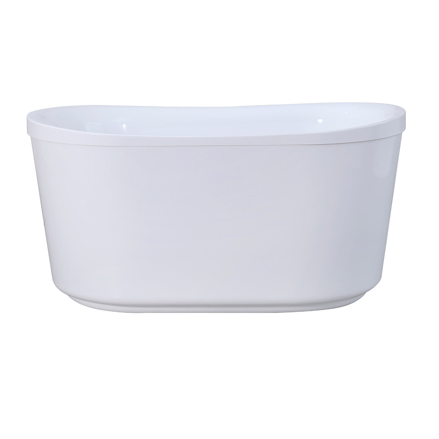 Aqua Eden VTDE513026BA 51 Inch Acrylic Oval Double Slipper Freestanding Bathtub with Drain - Glossy White - Luxury Soaking Tub for Spa-Like Relaxation in Master Bathroom