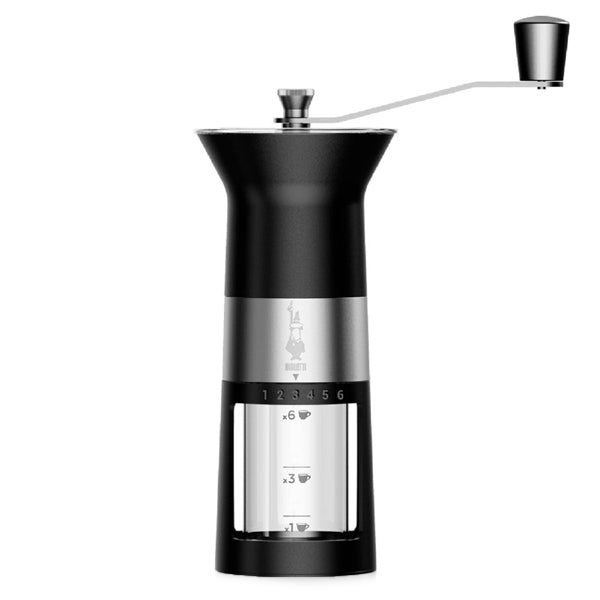 Bialetti Manual Coffee Grinder - Adjustable Burr Mill for Espresso, French Press & Pour Over - Perfect for Home, Office & Travel Use