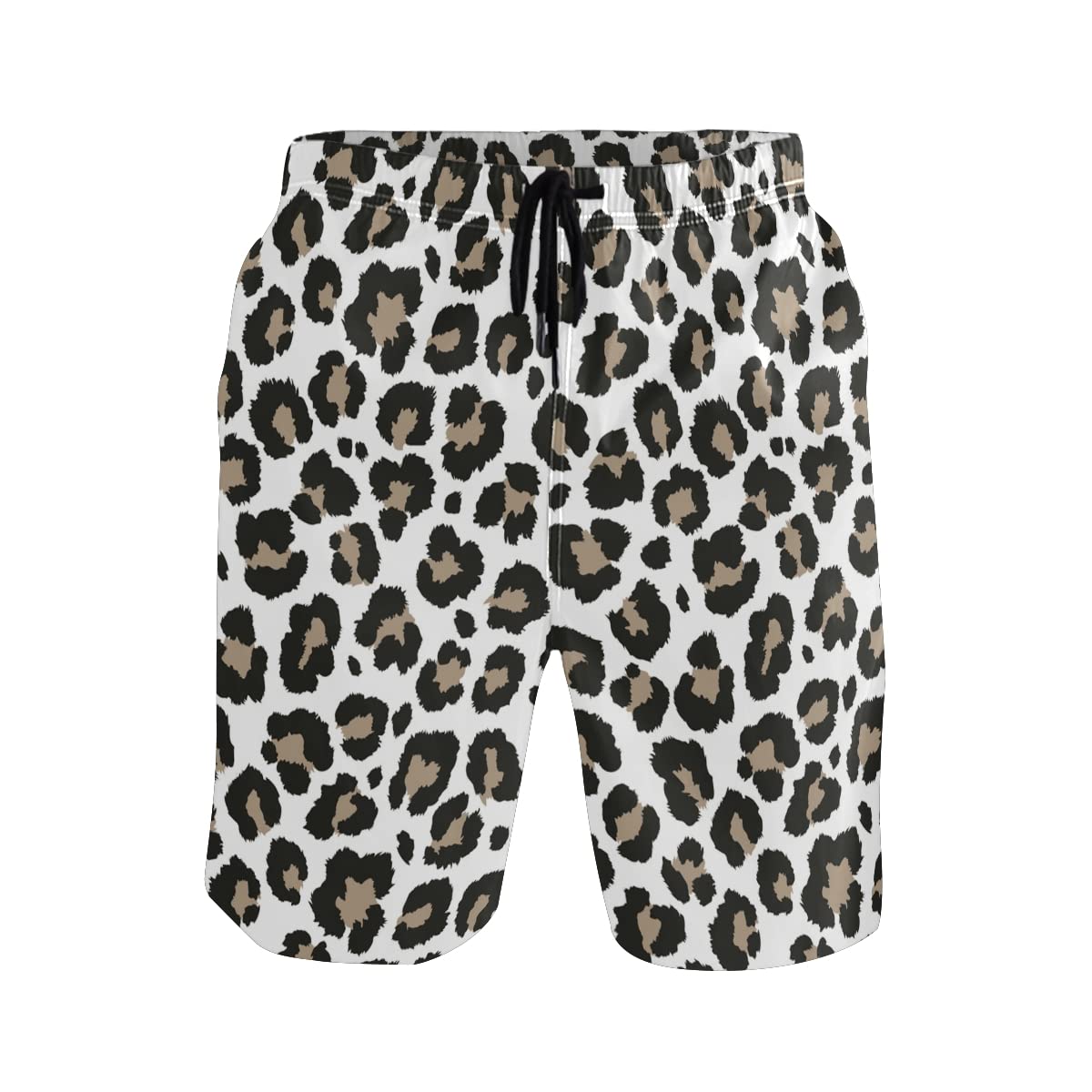 Men's Quick Dry Swim Trunks - Leopard Cheetah Print Board Shorts with Pockets | Animal Skin Design Beach Shorts for Swimming, Surfing & Summer Vacation