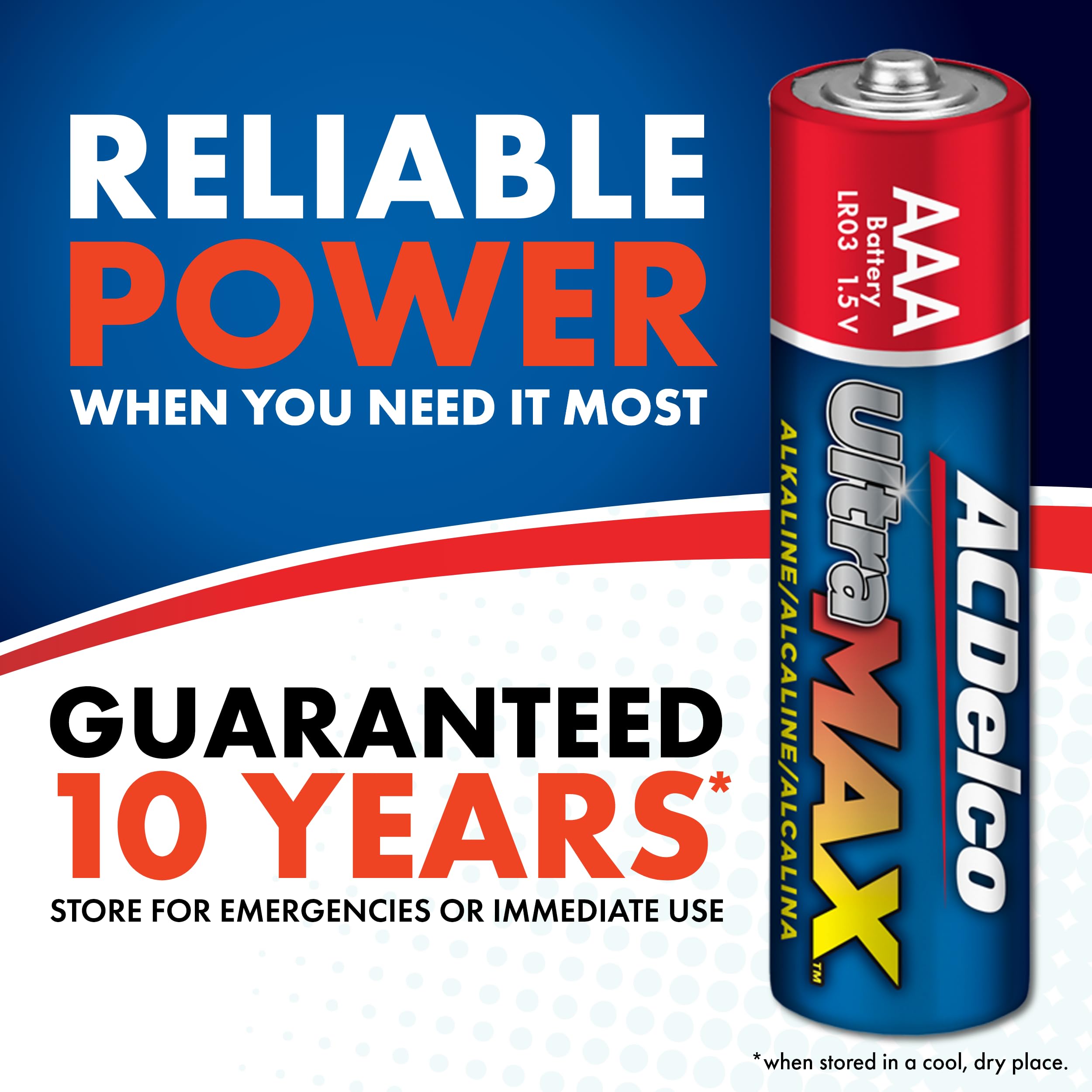 ACDelco UltraMAX AAA Alkaline Batteries (10-Pack) - Advanced Technology, 10-Year Shelf Life, Recloseable Packaging - Perfect for Toys, Remote Controls, Flashlights & Emergency Kits