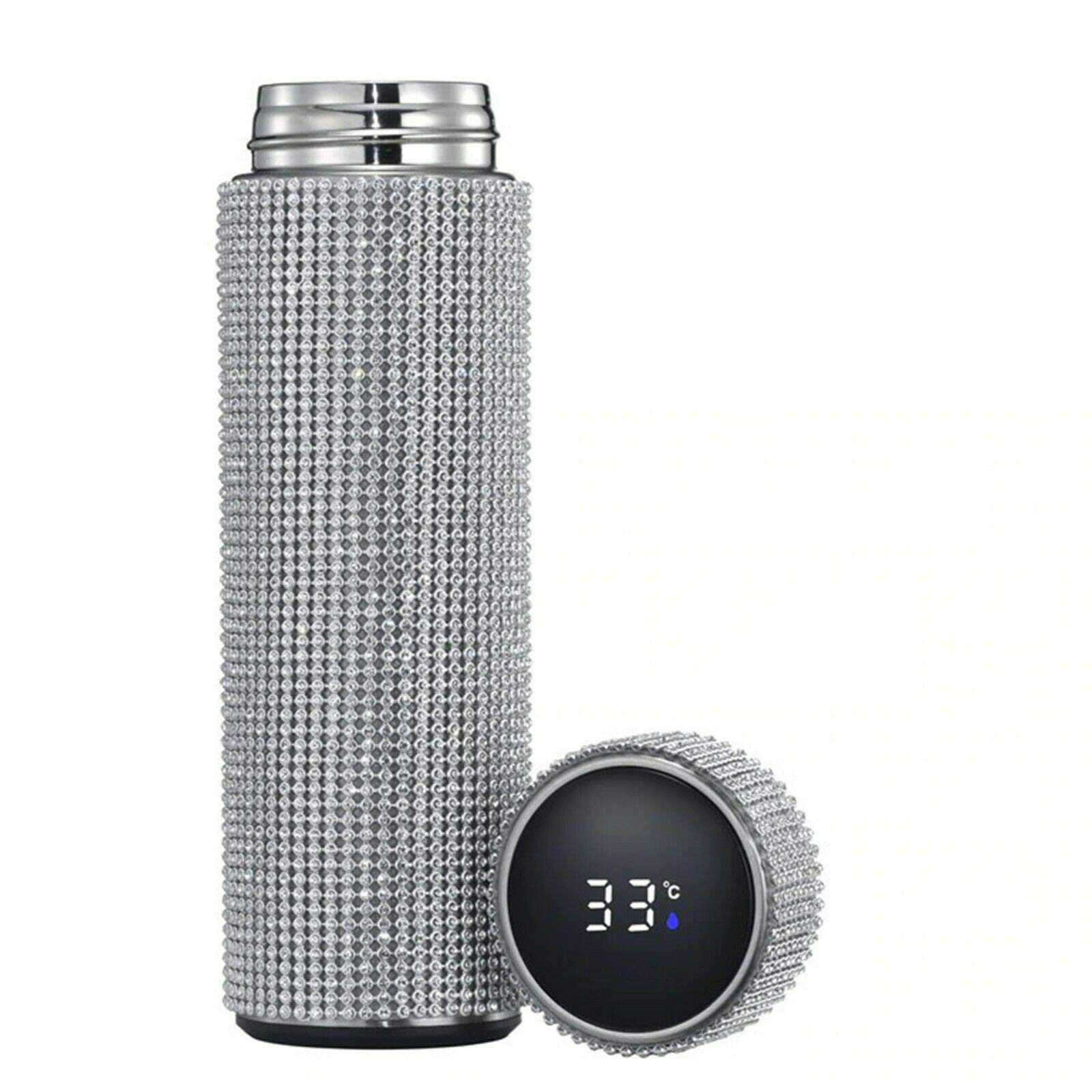 Wolf Diamond Insulated Stainless Steel Water Bottle - 500ml, BPA-Free, Leak-Proof Thermo Smart Bottle with Creative Display - Perfect for Gym, Hiking, Office & Outdoor Activities