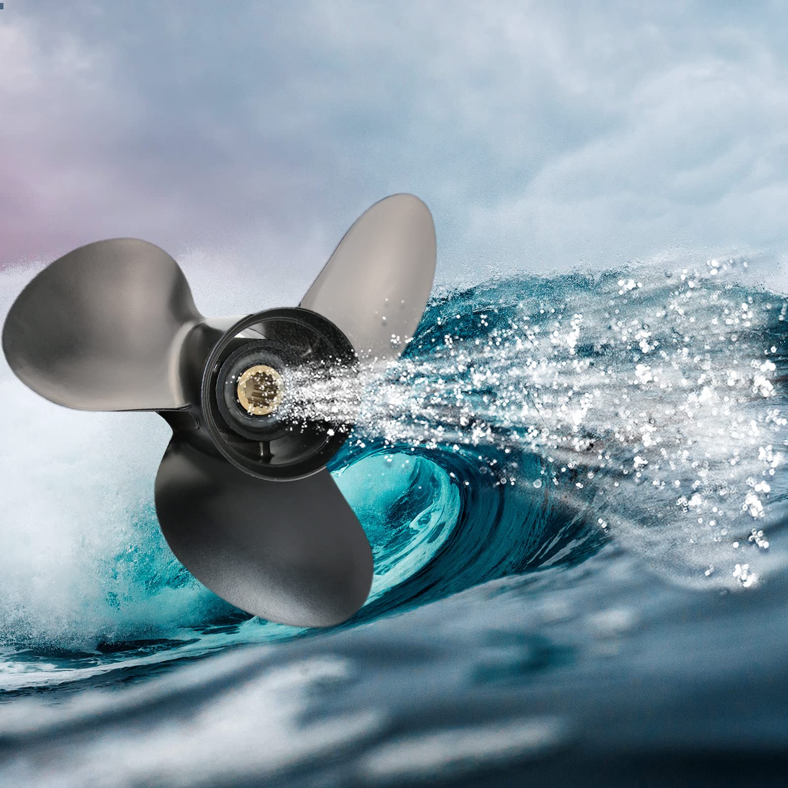 Jetman Aluminum Outboard Propeller 3-Blade 13 Spline RH - Compatible with Suzuki 60HP-140HP Boat Motors (60HP/70HP/75HP/85HP/90HP/100HP/115HP/140HP) - Durable Marine Replacement Part for Fishing, Cruising & Water Sports