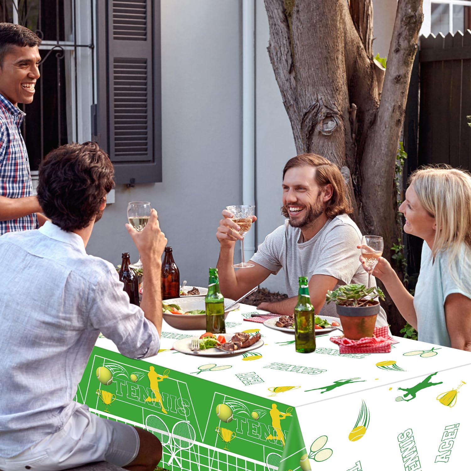 2 Pack Tennis Party Tablecloths - 51x87