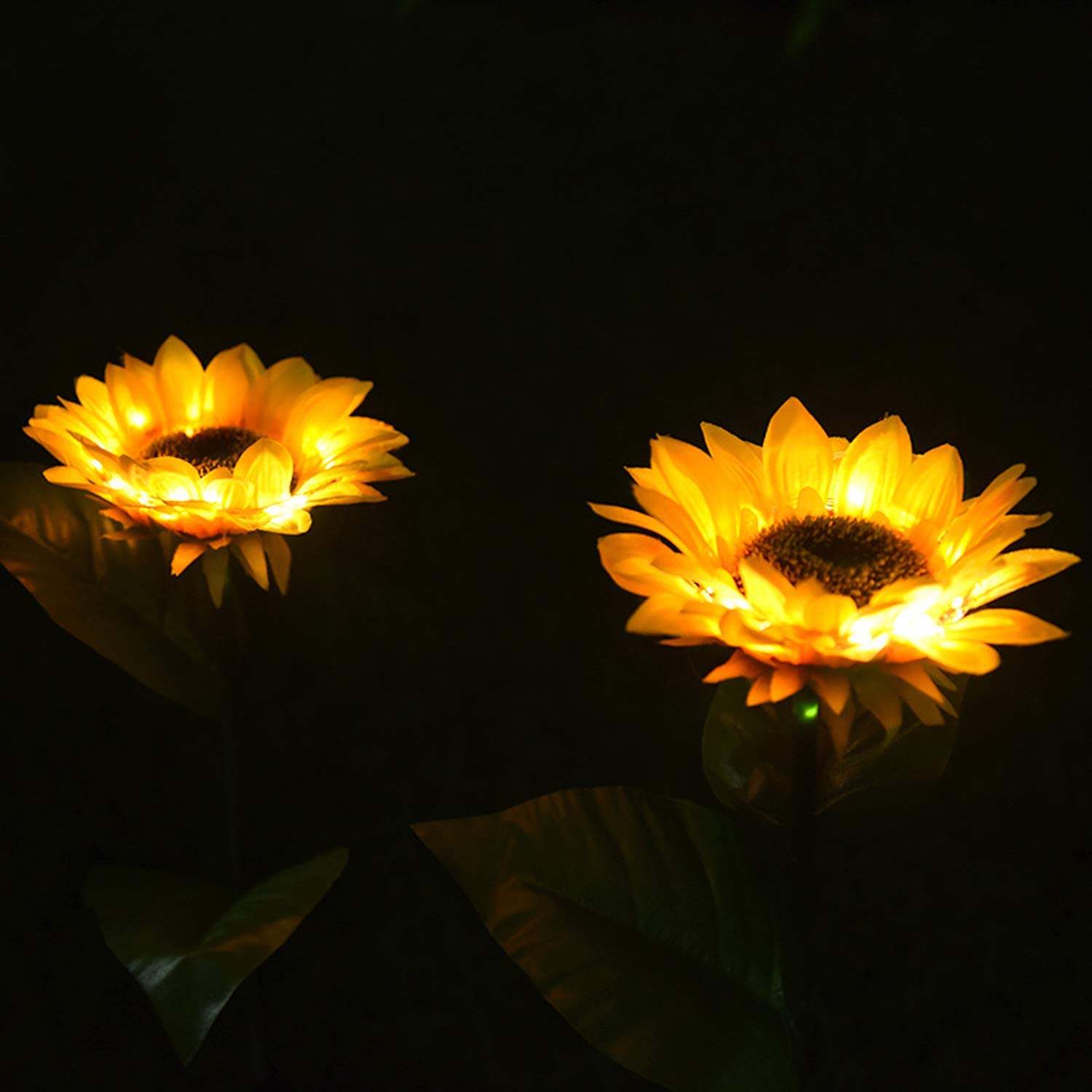 SNOMYRS 2 Pack Solar Sunflower Lights Outdoor - 29.5 Inch Waterproof LED Landscape Lighting with 20 Warm White LEDs for Garden, Yard, Patio, Pathway, Fence Decoration | Perfect for Evening Ambience & Outdoor Parties