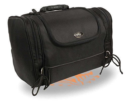 Motorcycle Nylon Sissy Bar Bag - Waterproof Travel Backpack with Reflective Strips for Road Trips & Commuting