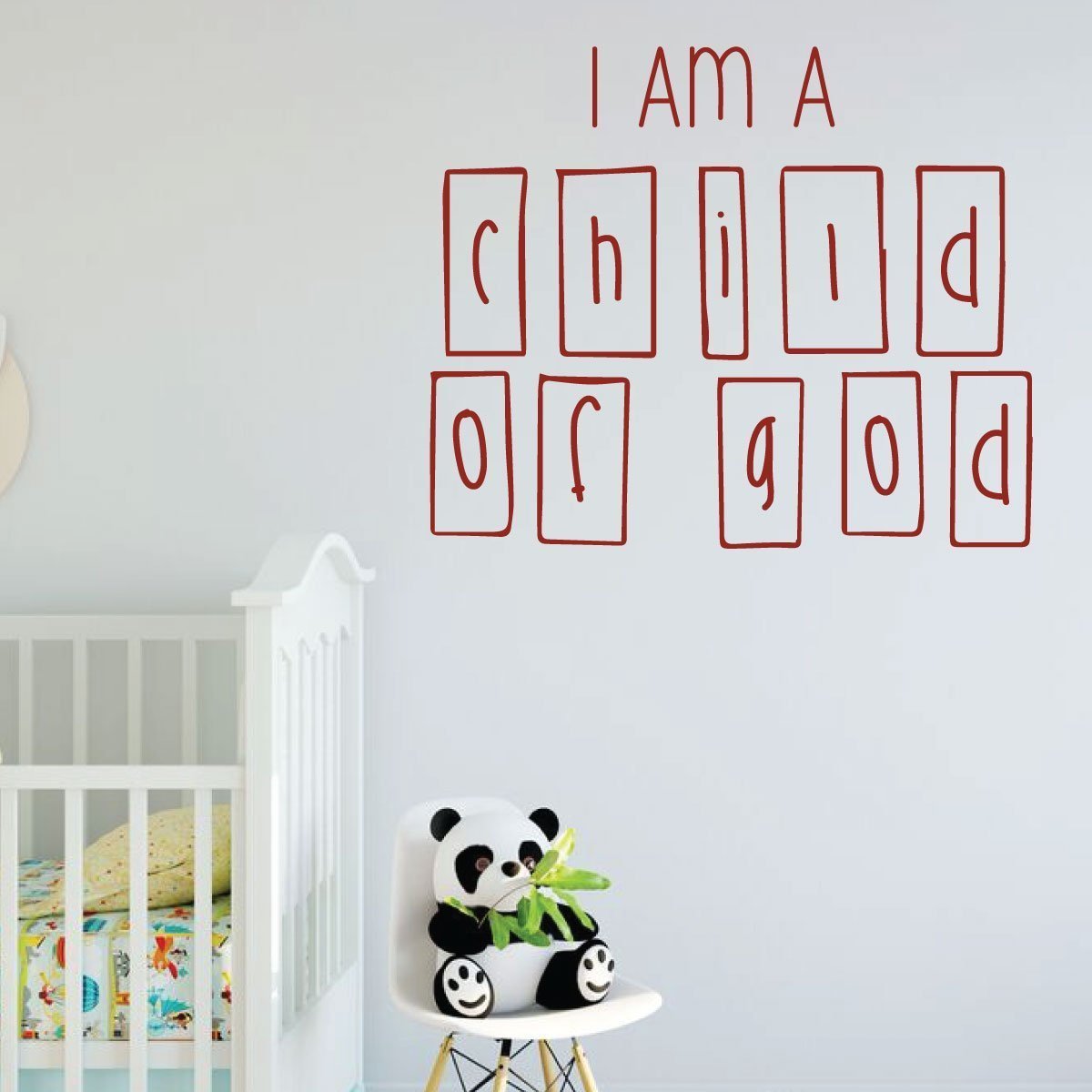LDS Wall Decal - I Am A Child Of God - Nursery Room Vinyl Decoration for Home, Bedroom or Living Room - Perfect for Baby Shower Gifts & Christian Home Decor