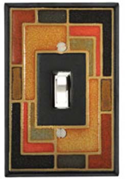 All Fired Up Switchplate Single Concentric #AG258 - Decorative Outlet Cover for Living Room, Bedroom & Kitchen