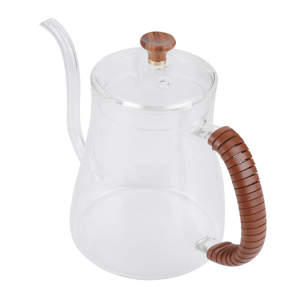 Premium 600ml Thickened Glass Gooseneck Kettle - Alvinlite Pouring Kettle for Precision Coffee Brewing, Tea Dripping & Pour Over Coffee - Ideal for Home Baristas, Coffee Shops & Tea Enthusiasts