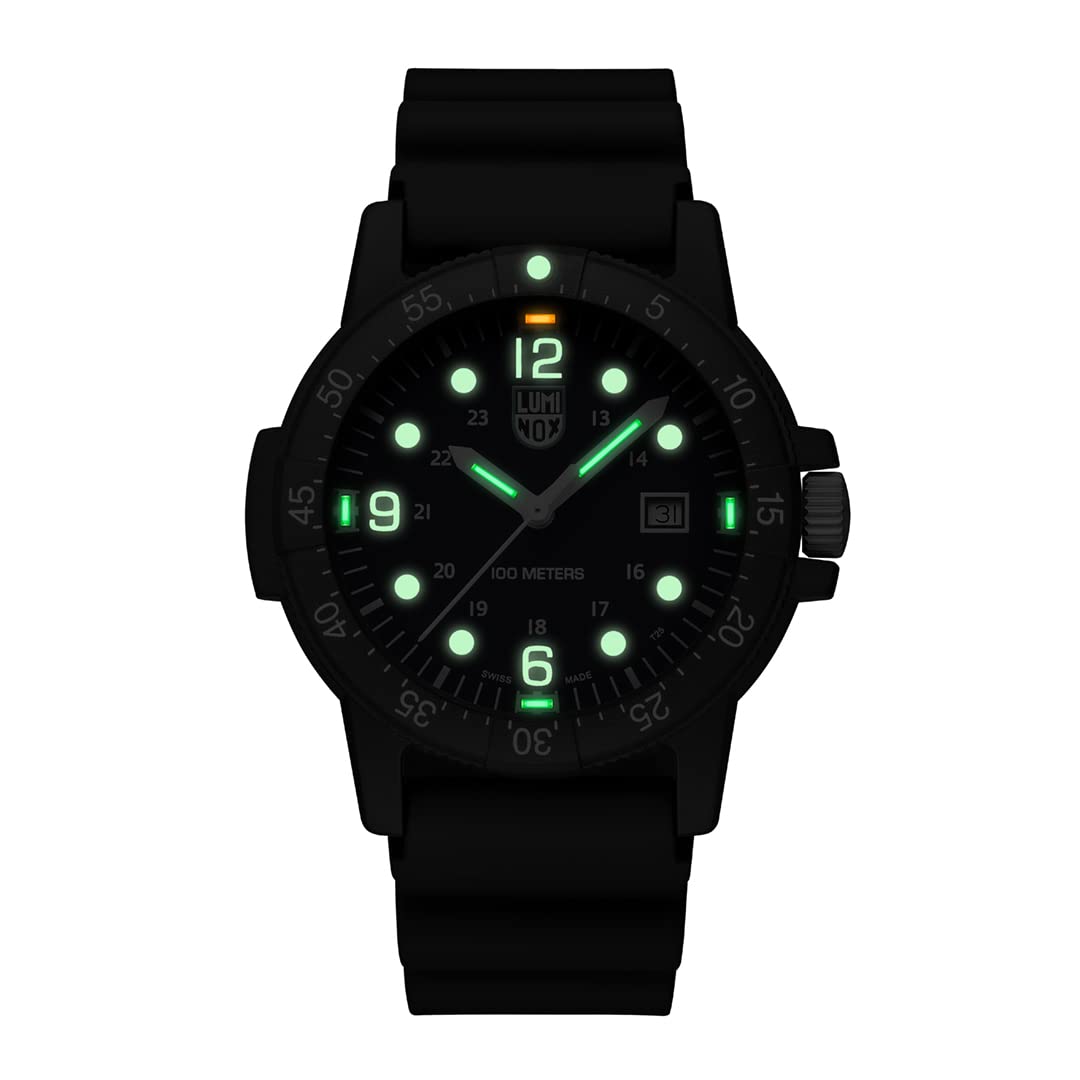 Luminox G Sea Bass Men's Military Watch 44mm - Swiss Made Diver's Watch with Date Function & 100m Water Resistance - Ideal for Outdoor Adventures, Diving, and Everyday Wear