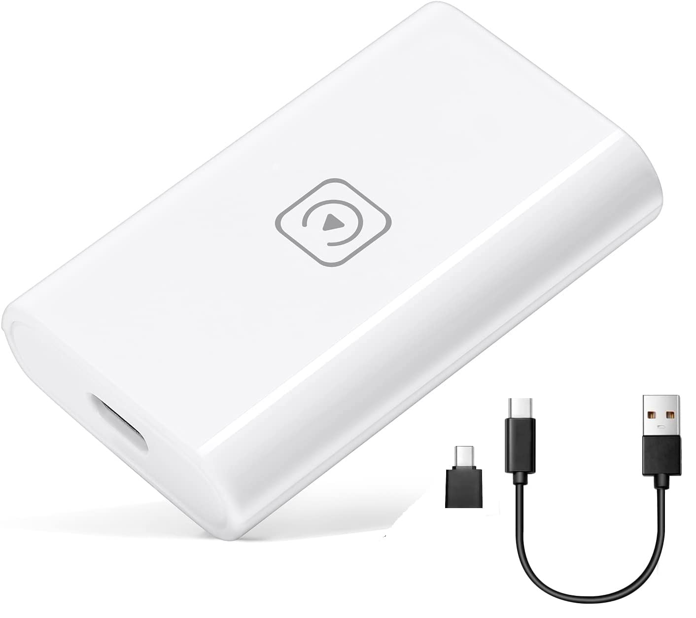 KAVIMN Wireless CarPlay Adapter AI Box - Convert Wired to Wireless CarPlay for Factory Original Cars (2022 Model) - Seamless iPhone Connectivity for Safer Driving (White) | Perfect for Commuting, Road Trips & Hands-Free Navigation