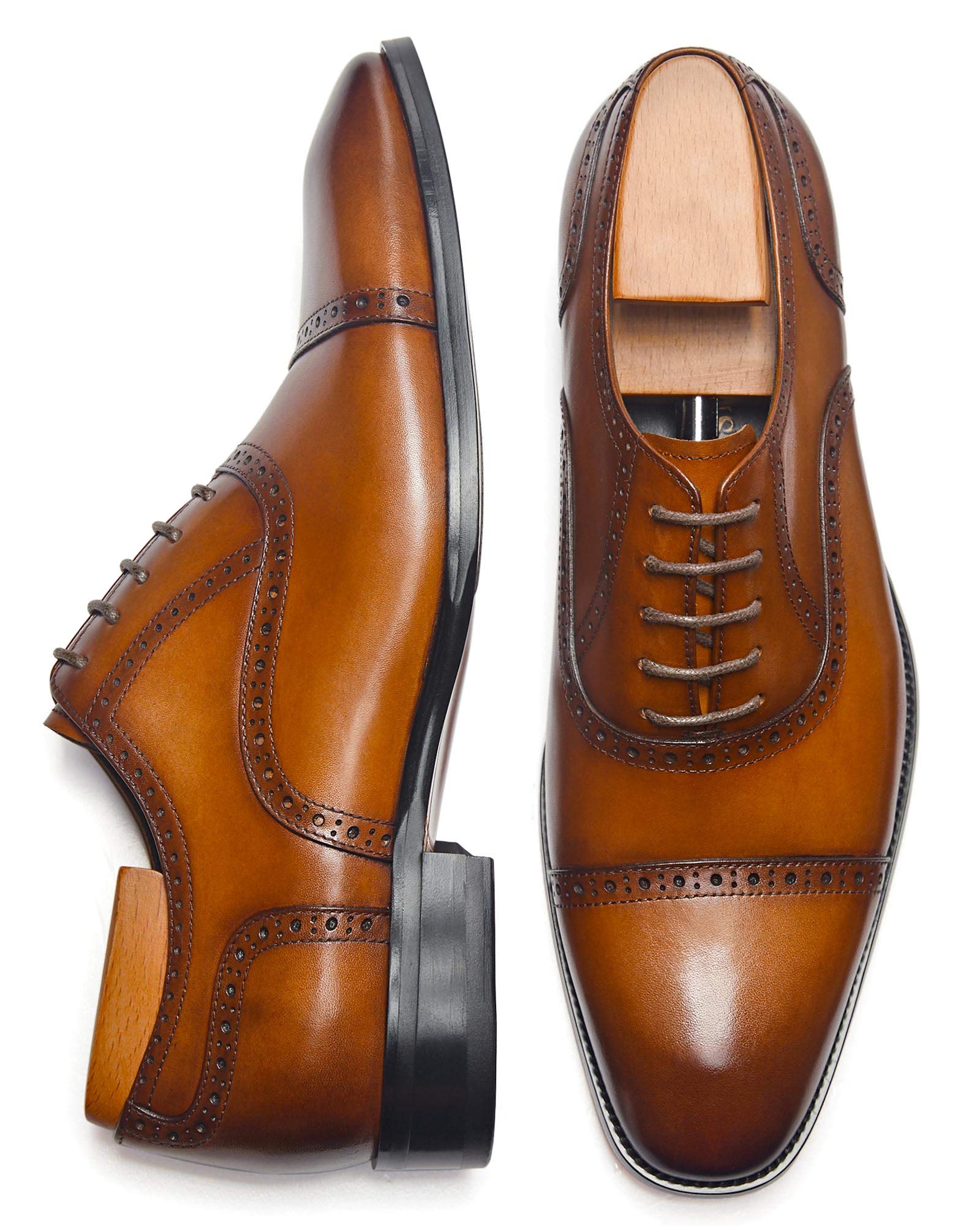 Premium Men's Oxford Dress Shoes - Classic Formal Leather Shoes for Business & Wedding - Comfortable & Stylish for Office, Parties & Special Occasions