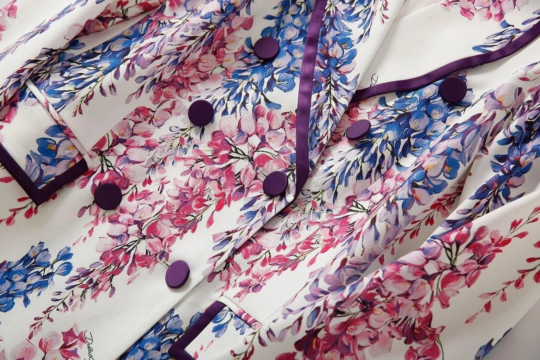 Elegant Floral Double Breasted Pantsuit for Women - Formal Office Wear & Business Attire - Perfect for Work, Interviews, and Professional Events