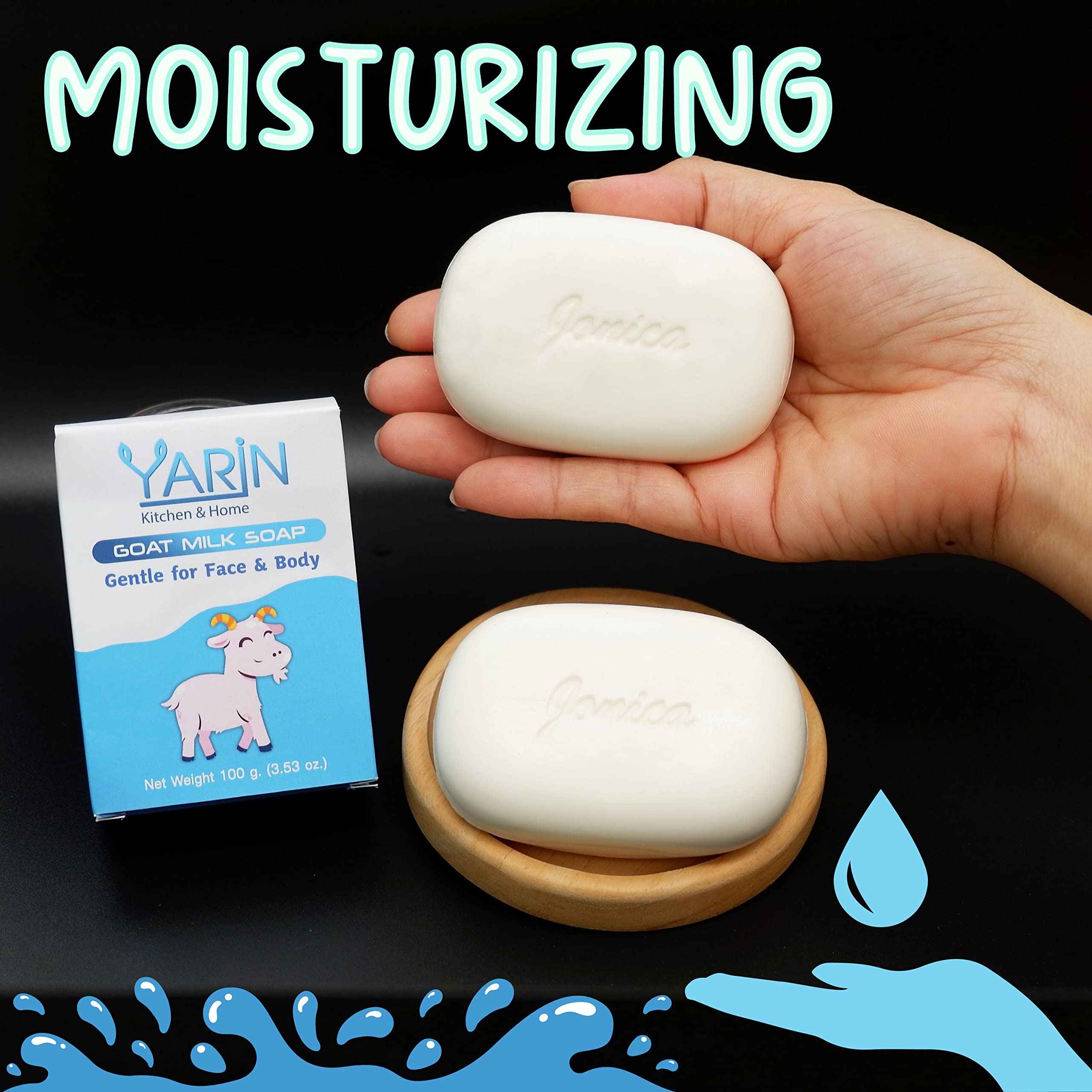 Gentle Goat Milk Soap for Sensitive Skin - Moisturizing, Nourishing & Hydrating Cleanser - 3.5oz (3-Pack) - Perfect for Daily Face & Body Wash, Baby Bath & Dry Skin Care