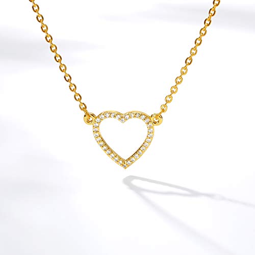 LOYJOY Dainty Crystal Heart Choker Necklace for Women - Rose Gold CZ Pendant Love Charm Jewelry Gift for Girlfriend, Valentine's Day & Christmas | Perfect for Date Night, Anniversary & Special Occasions
