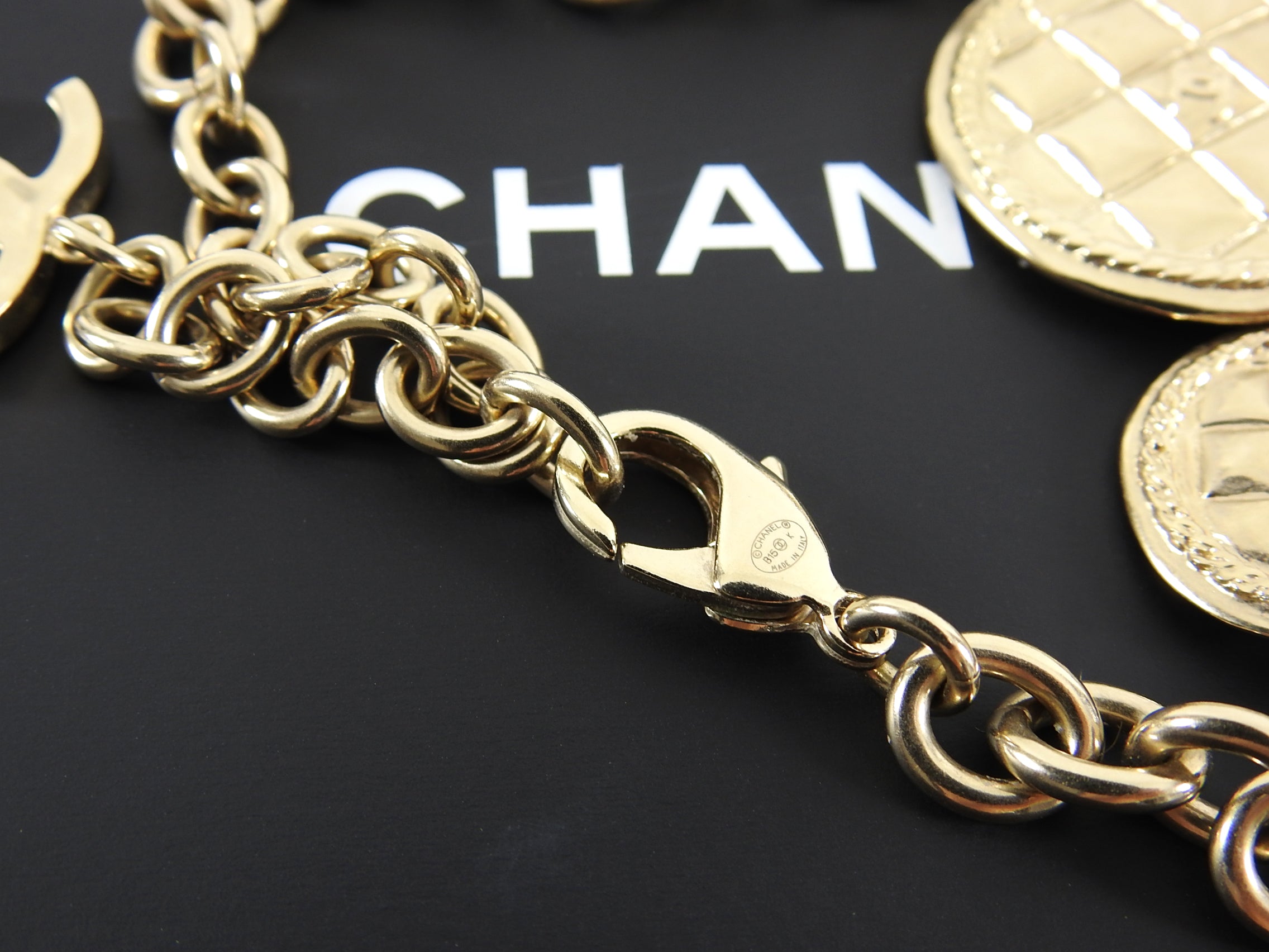 Chanel 2015 Fall Runway Gold Coin Charm Necklace - Vintage Luxury Fashion Jewelry for Women, Perfect for Parties, Weddings & Special Occasions