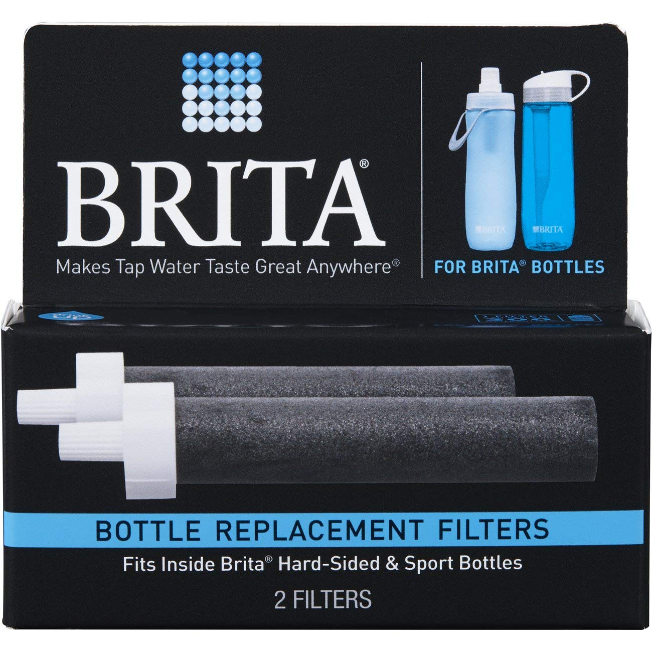 Brita Water Filter Replacement Cartridges - BPA Free - 2 Pack - Perfect for Brita Water Bottles & On-the-Go Hydration